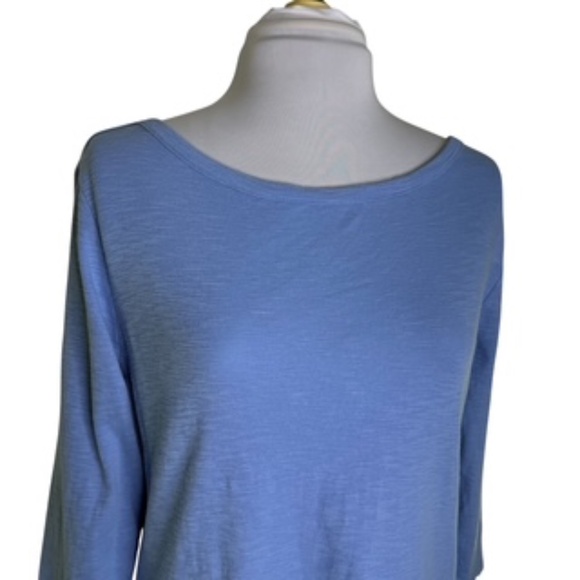Kirkland Boat Neck Light Blue 3/4 Sleeve Slub Tee- Shirt Size M - Picture 2 of 7